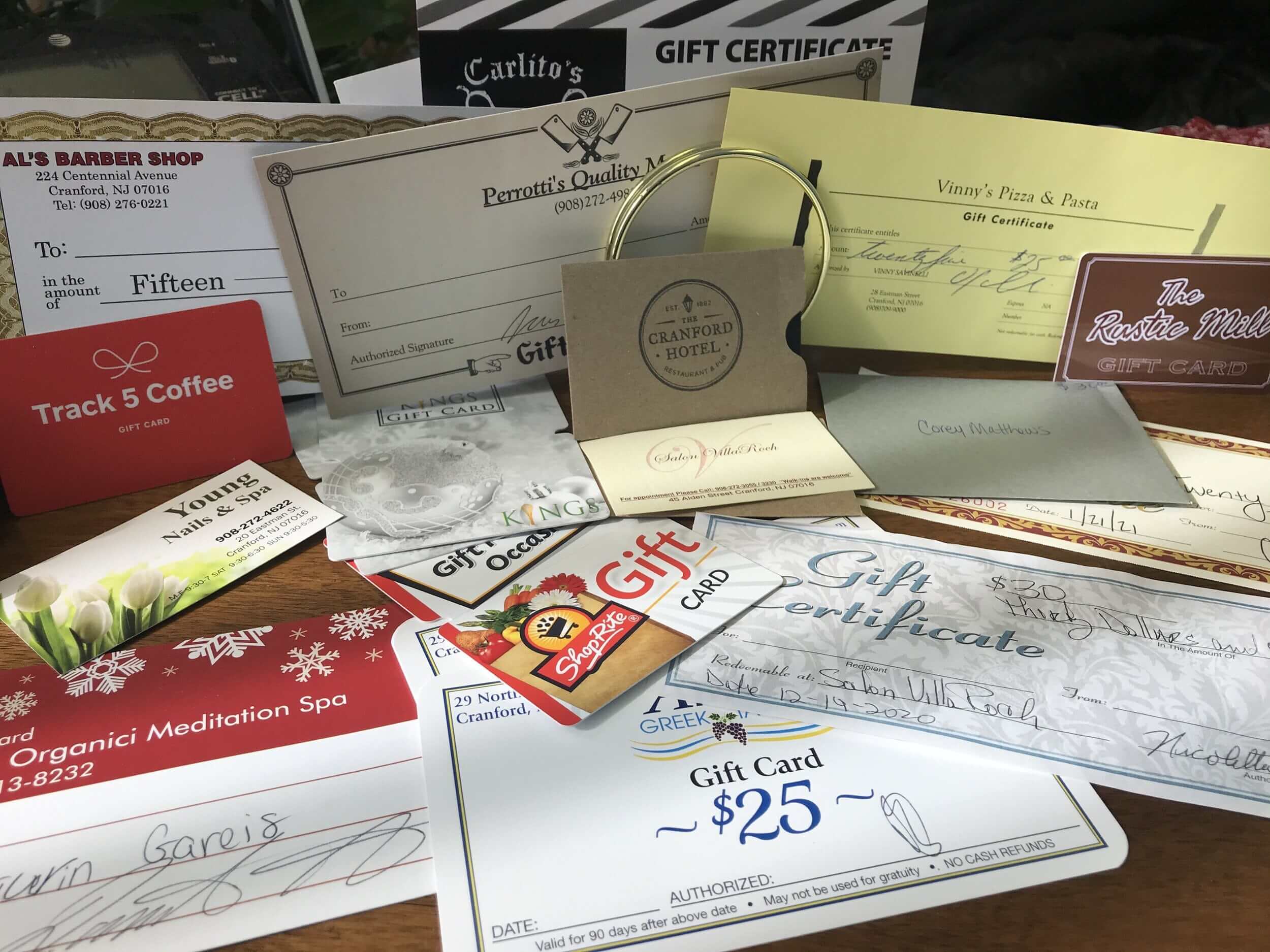 Gift cards provided by Cranford Family Care. Gift cards provided by Cranford Family Care.